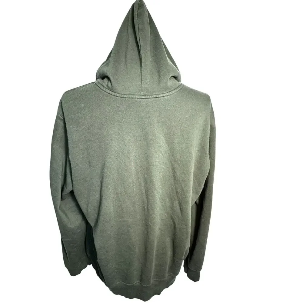 THE NORTH FACE Mens XL Green Pullover Sweatshirt Hoodie Sideways Logo Athleisure